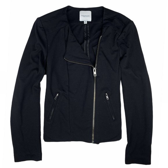 Catherine Malandrino Jackets & Blazers - Catharine Malandrino Black Ponte Knit Moto Jacket